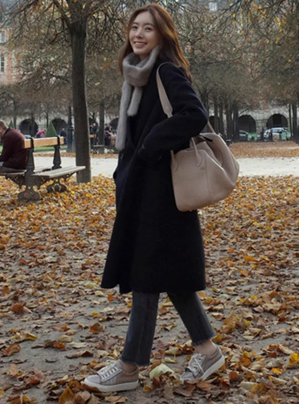 Jackets Warm Cotton Padded Wool Blends Solid Oversized