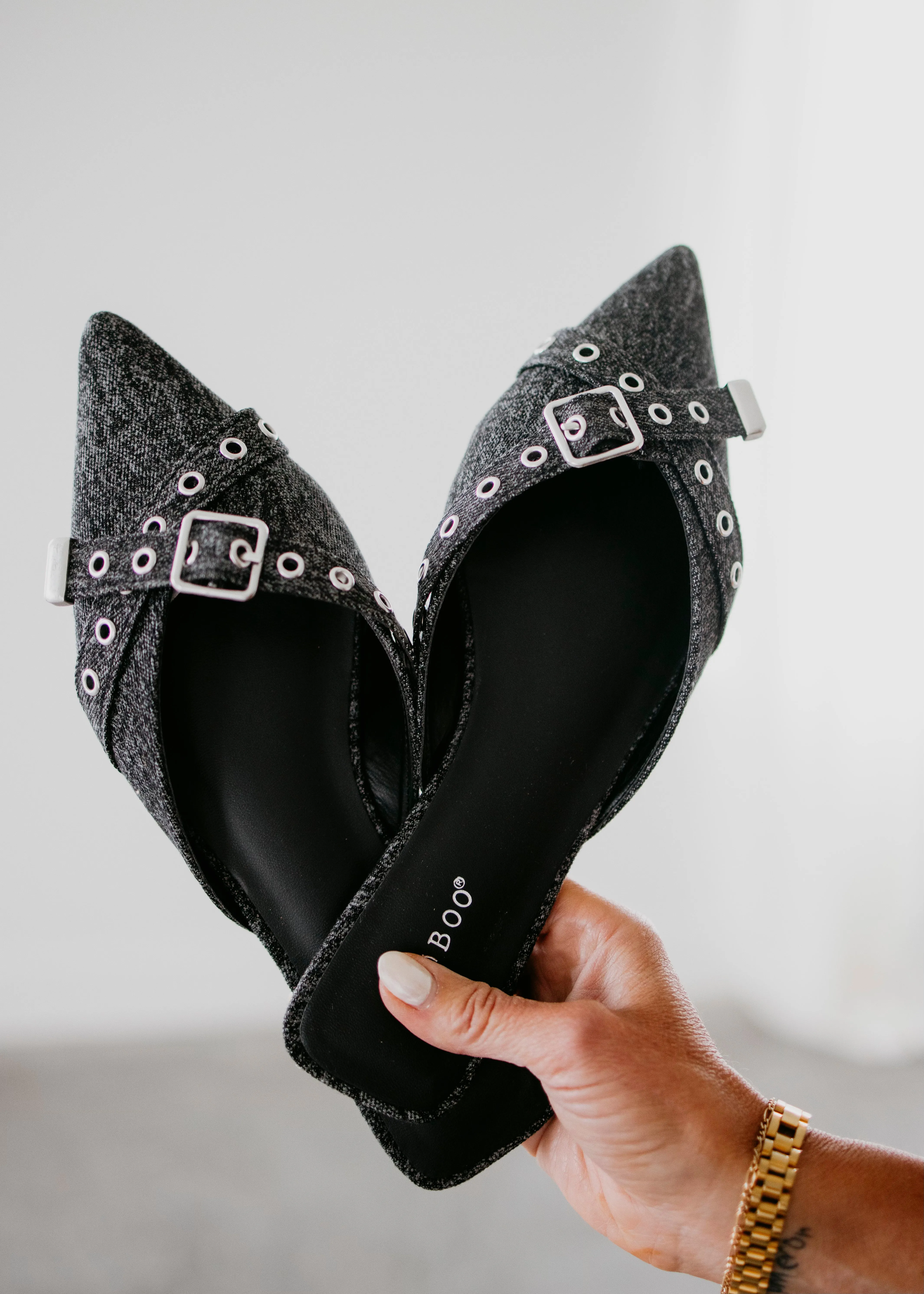 Jori Buckle Denim Mule