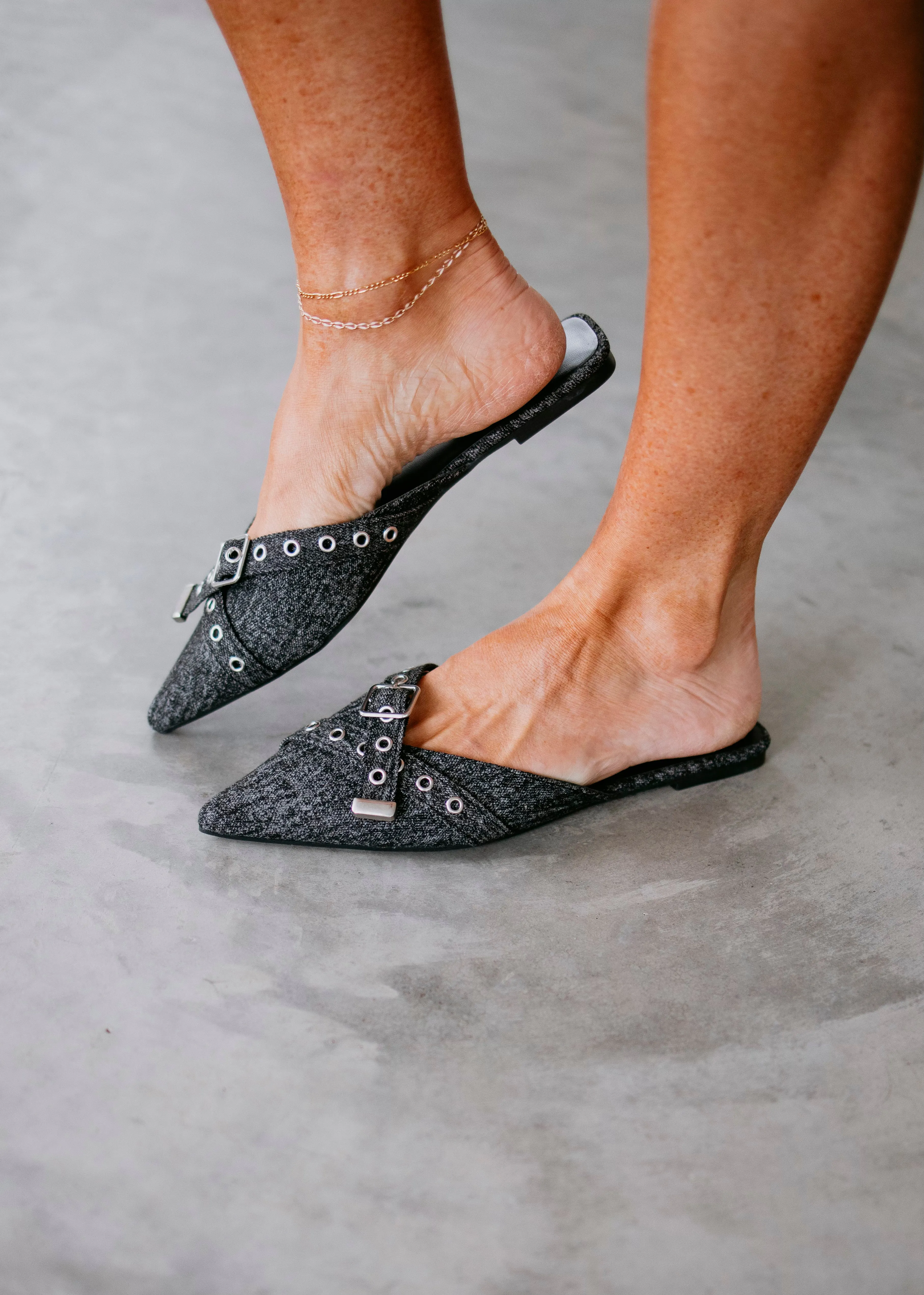 Jori Buckle Denim Mule