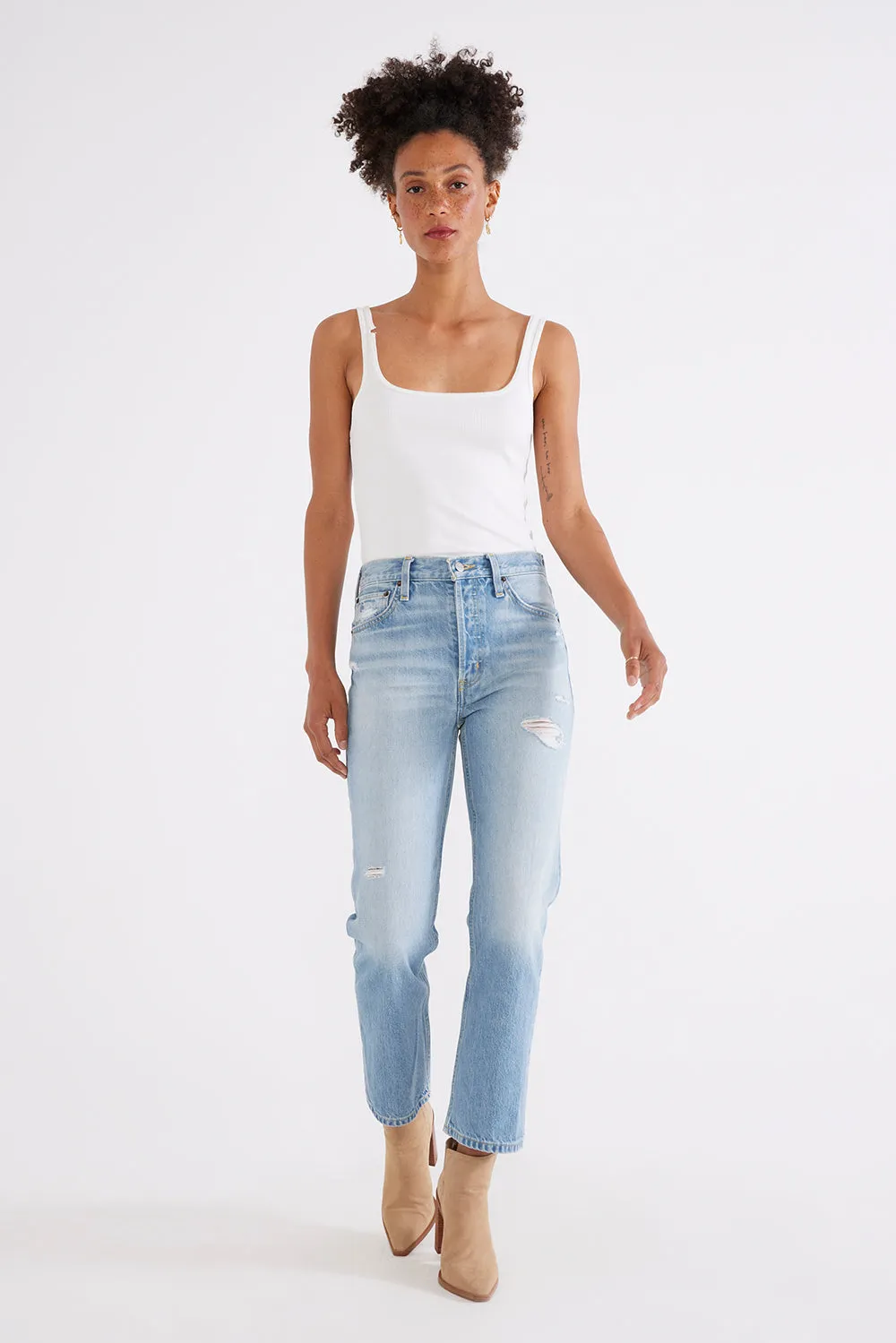 Josie High Rise Crop - Rip Current