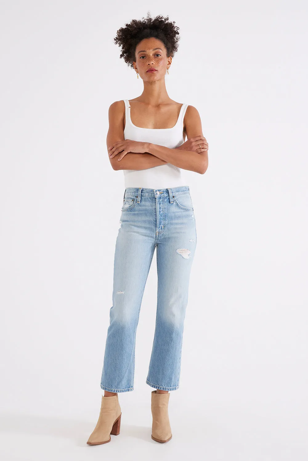 Josie High Rise Crop - Rip Current