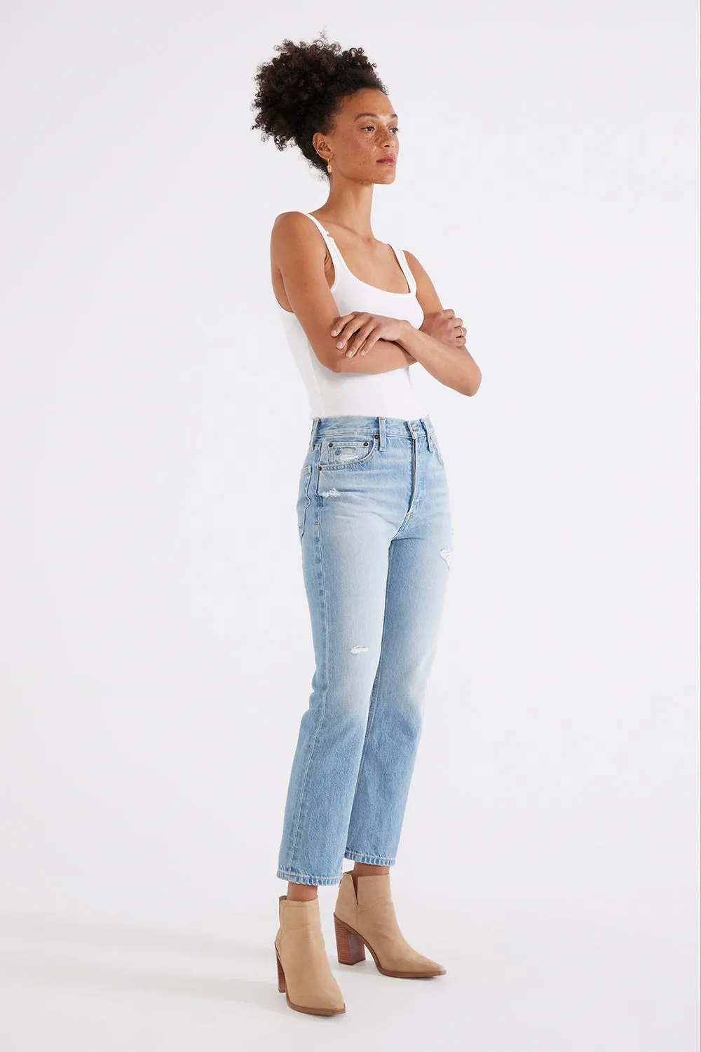Josie High Rise Crop - Rip Current