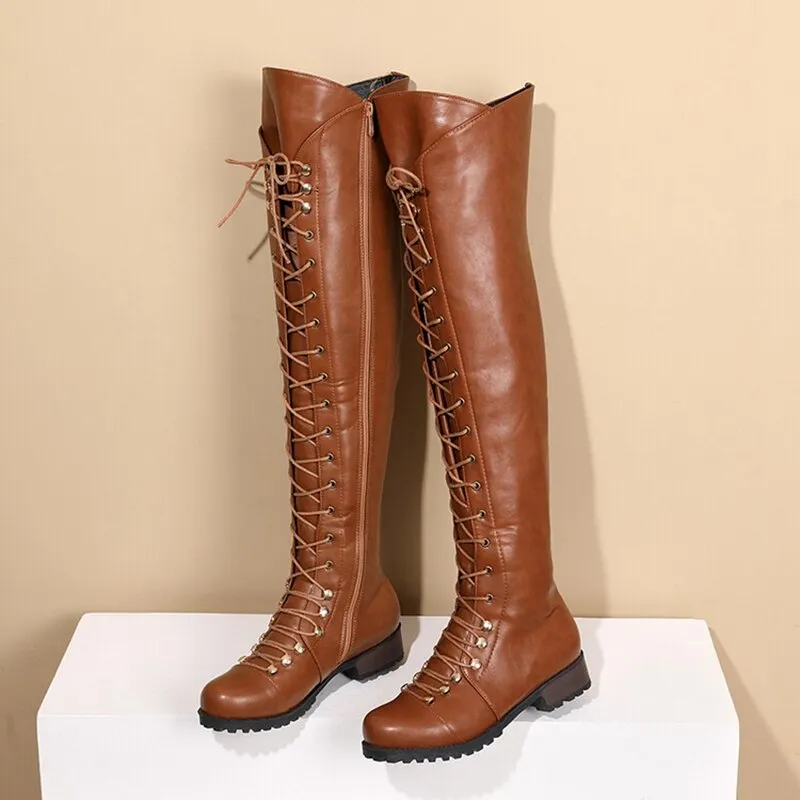 Kalmia Lace-up Knight Boots