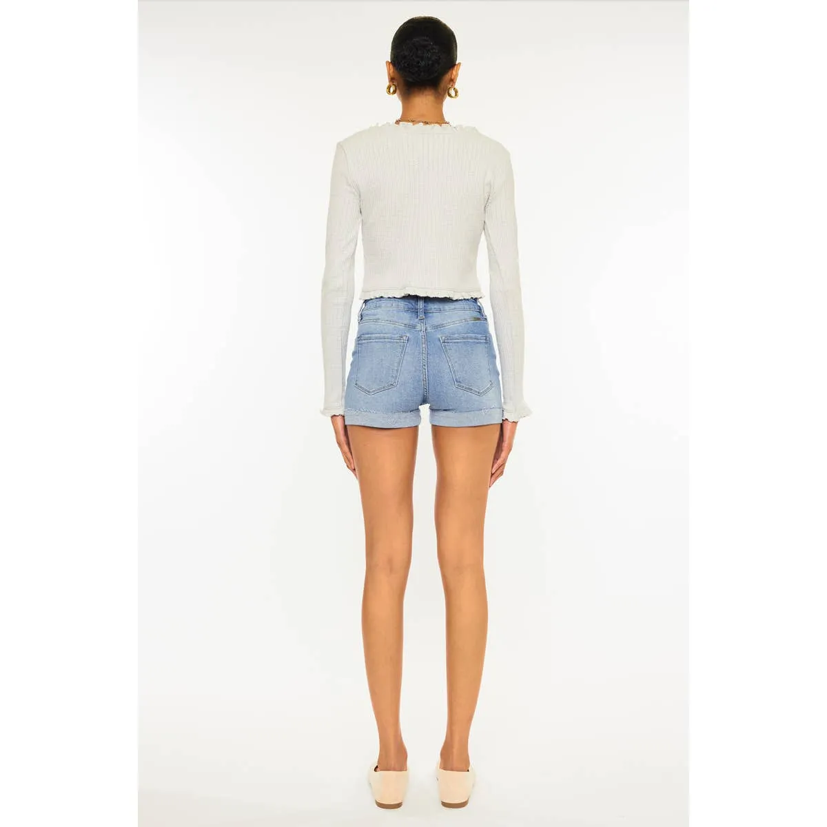 KanCan Light Demin Button Fly Shorts