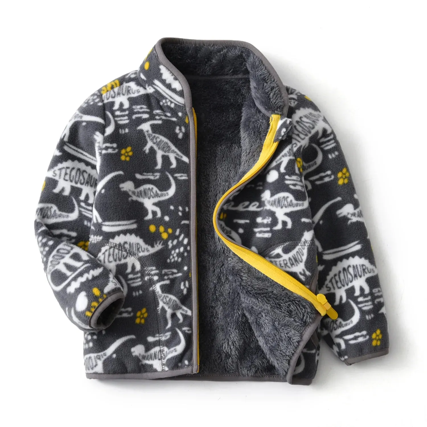 Kids Boys Girls Plus Velvet Warm Winter Zipper Outwear