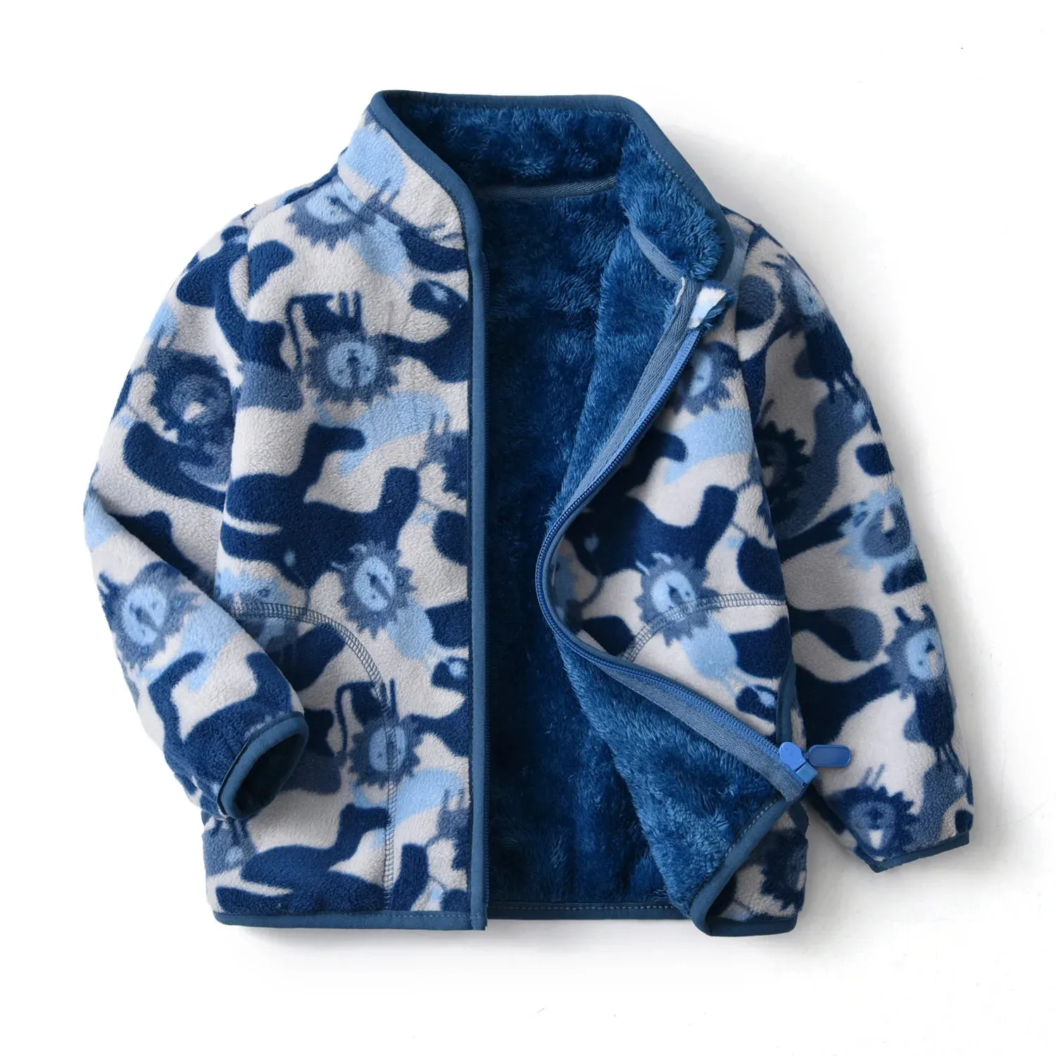 Kids Boys Girls Plus Velvet Warm Winter Zipper Outwear