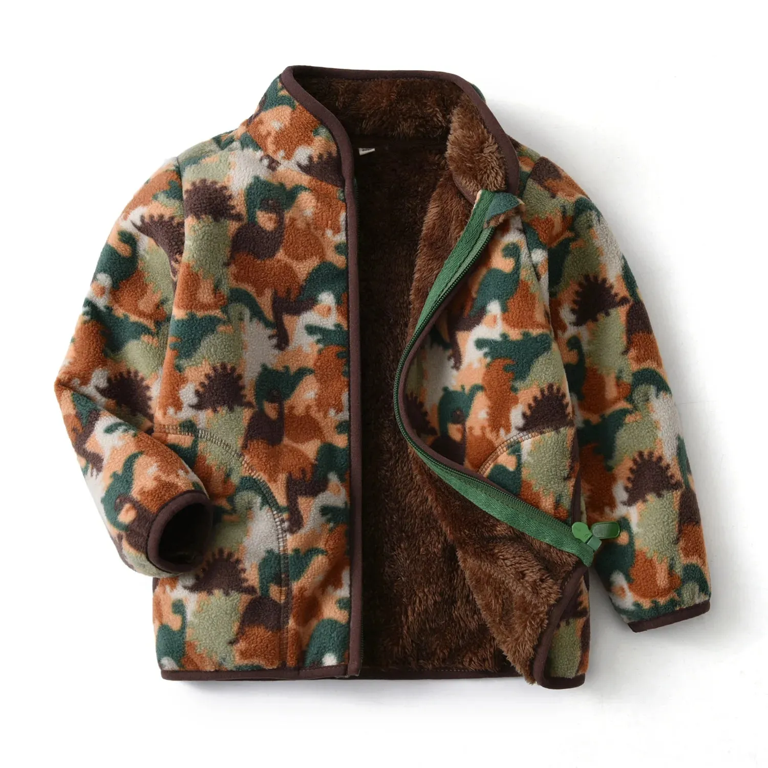 Kids Boys Girls Plus Velvet Warm Winter Zipper Outwear
