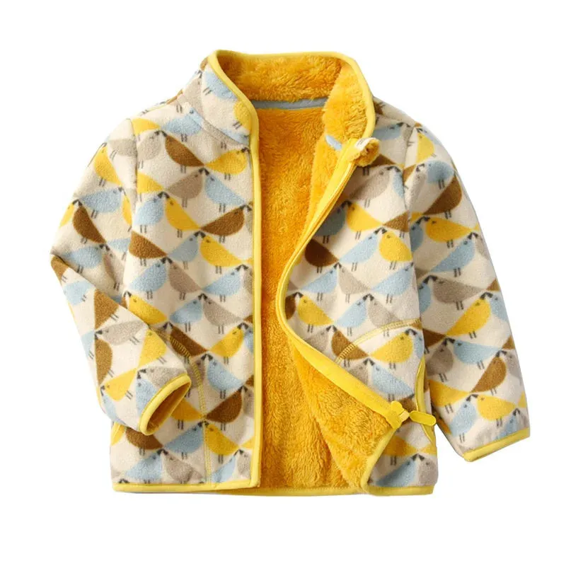 Kids Boys Girls Plus Velvet Warm Winter Zipper Outwear