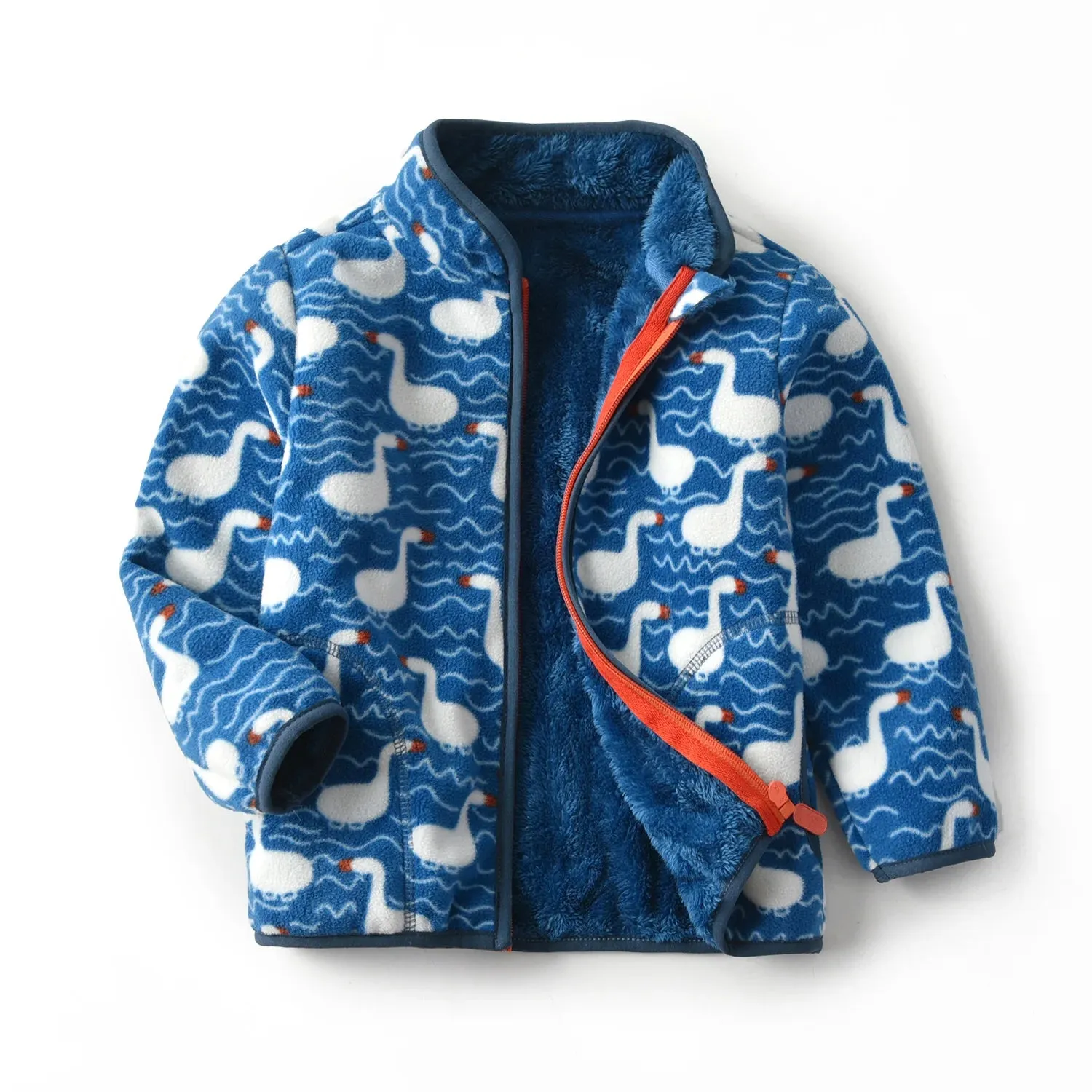 Kids Boys Girls Plus Velvet Warm Winter Zipper Outwear