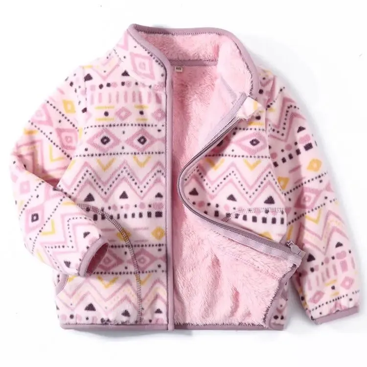 Kids Boys Girls Plus Velvet Warm Winter Zipper Outwear