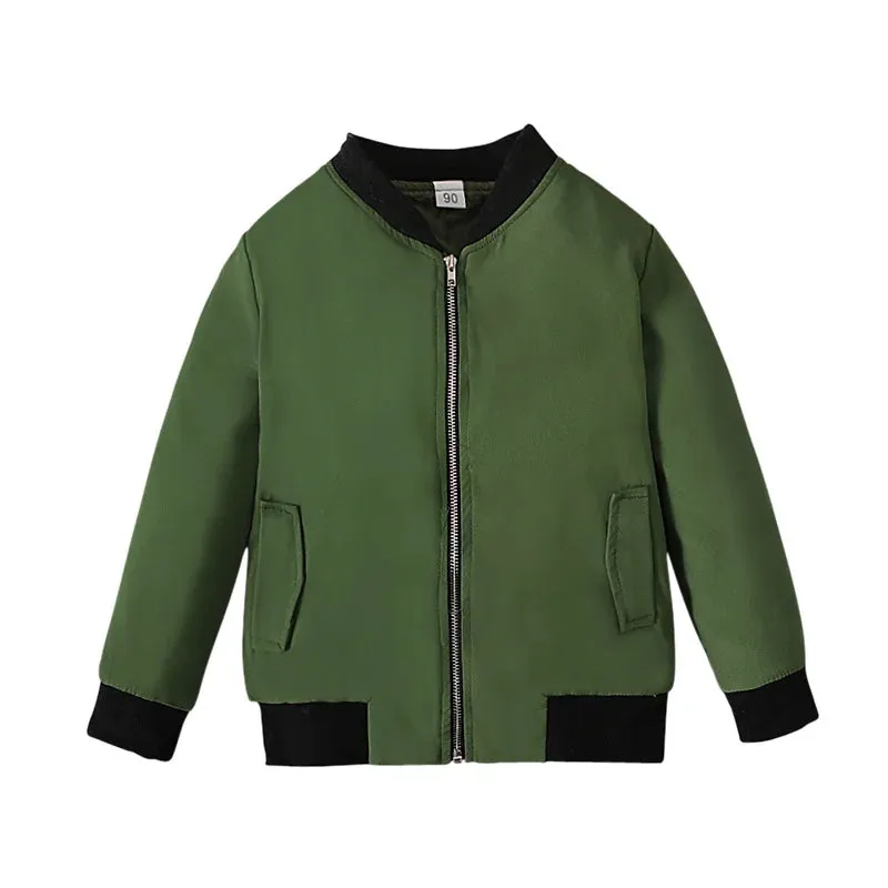 Kids Girls Boys Windproof Warm Jacket With Pockets