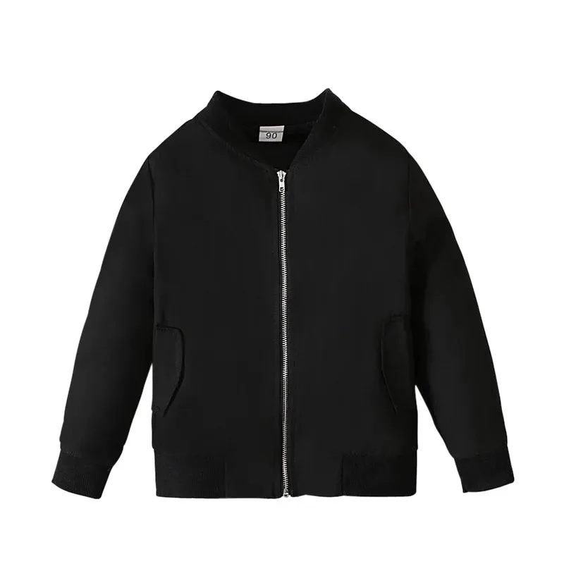 Kids Girls Boys Windproof Warm Jacket With Pockets
