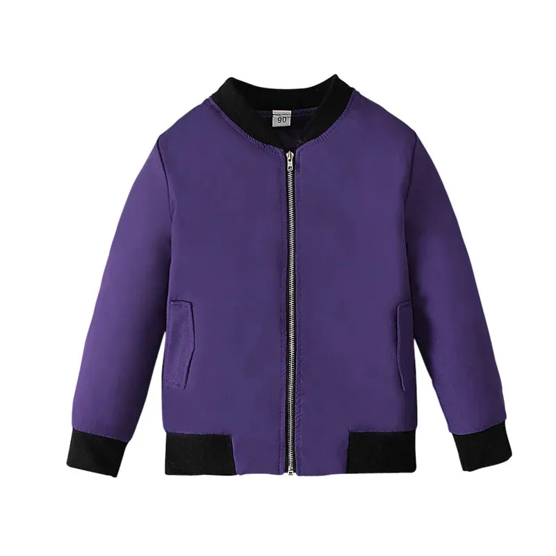 Kids Girls Boys Windproof Warm Jacket With Pockets