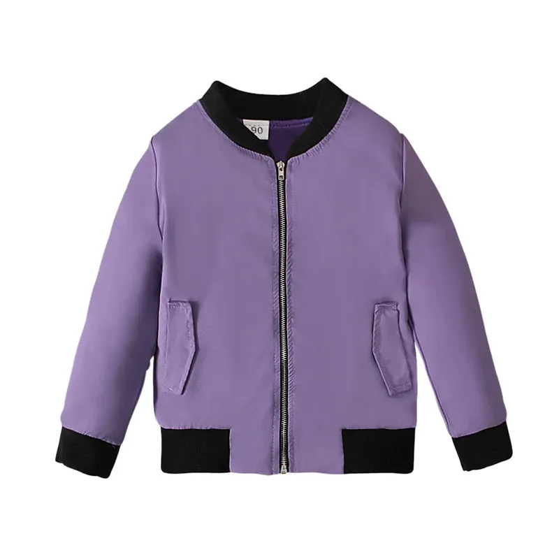 Kids Girls Boys Windproof Warm Jacket With Pockets