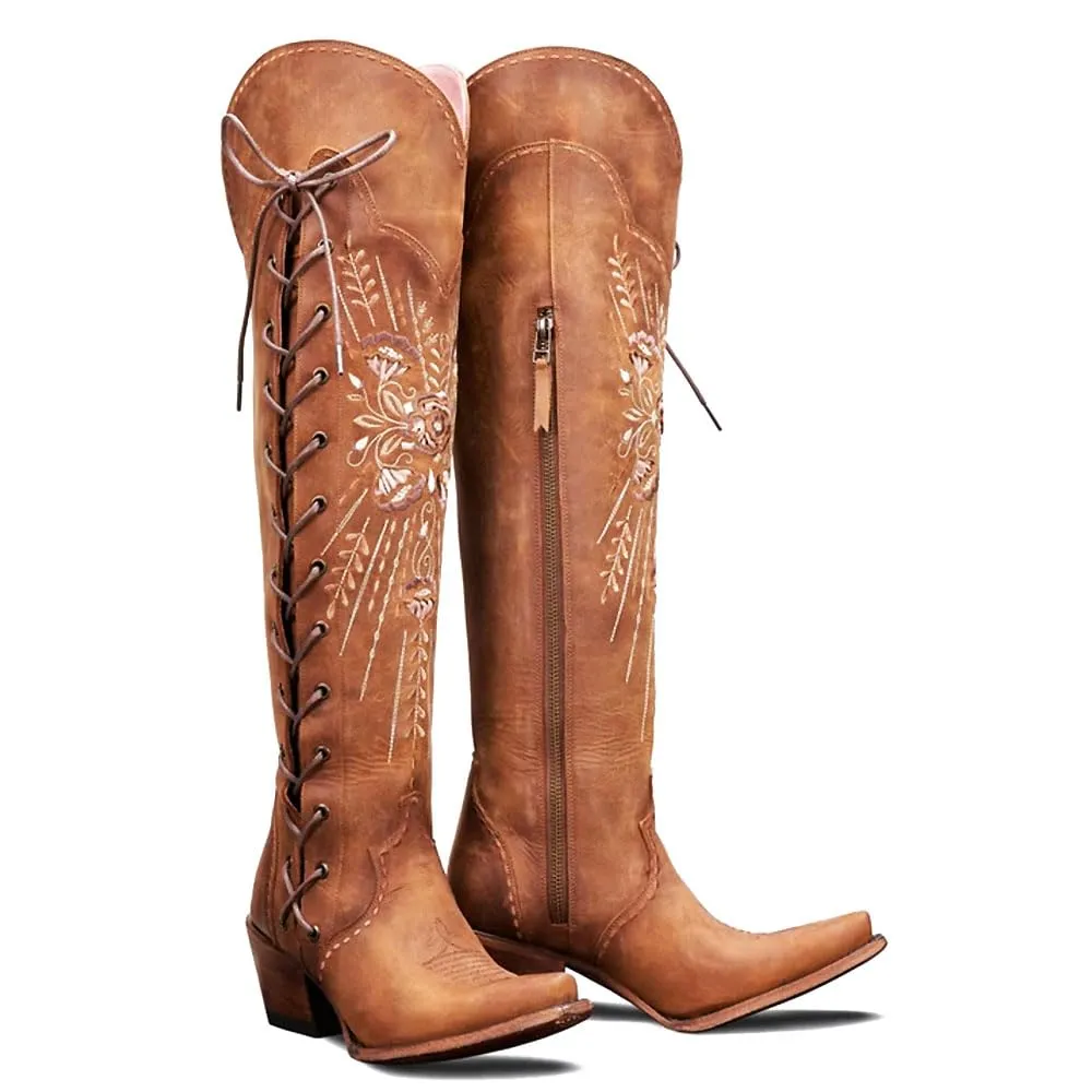 Lavatera Tie Up-1 Over-the-Knee Boots