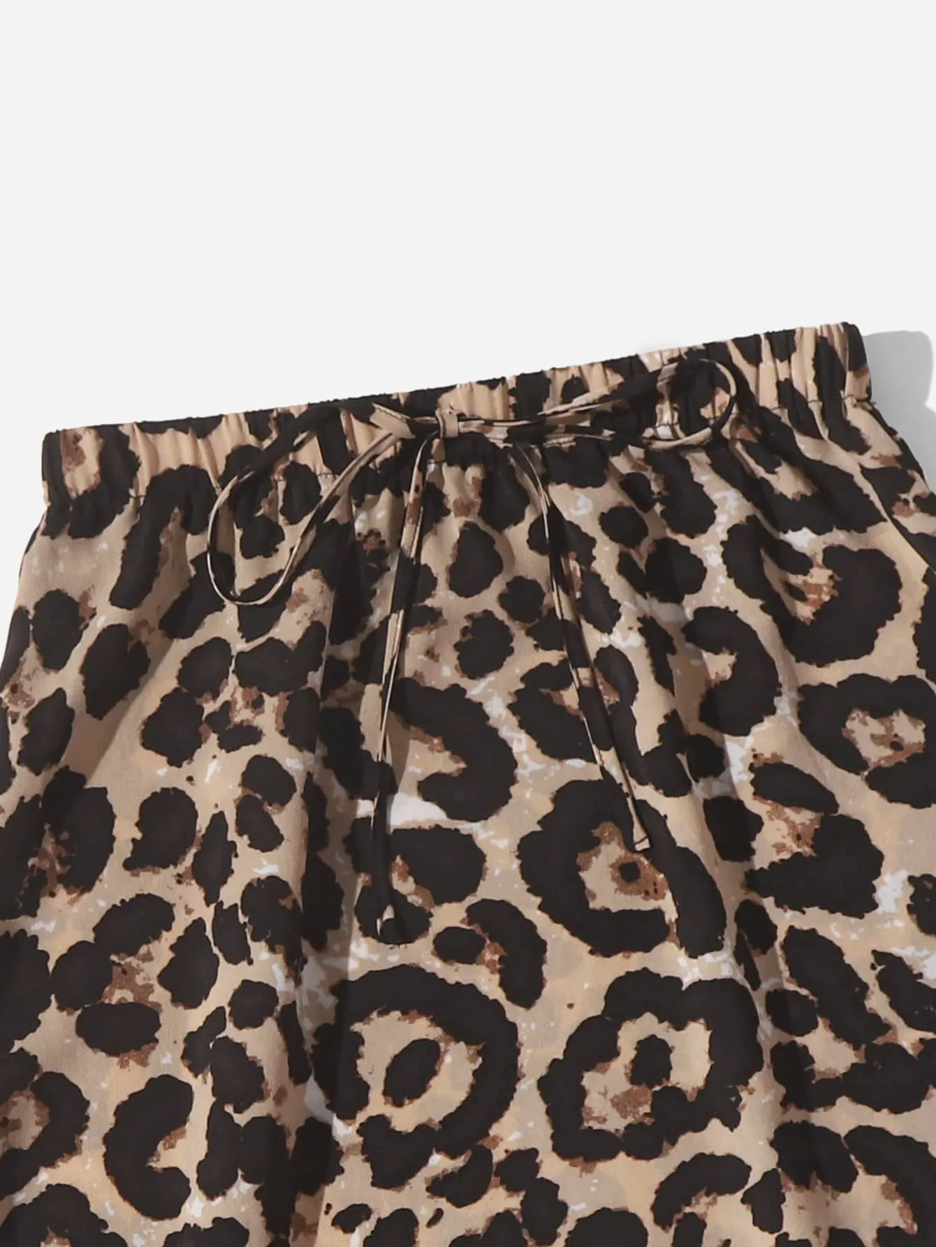Leopard Knot Midi Plus Size Skirt