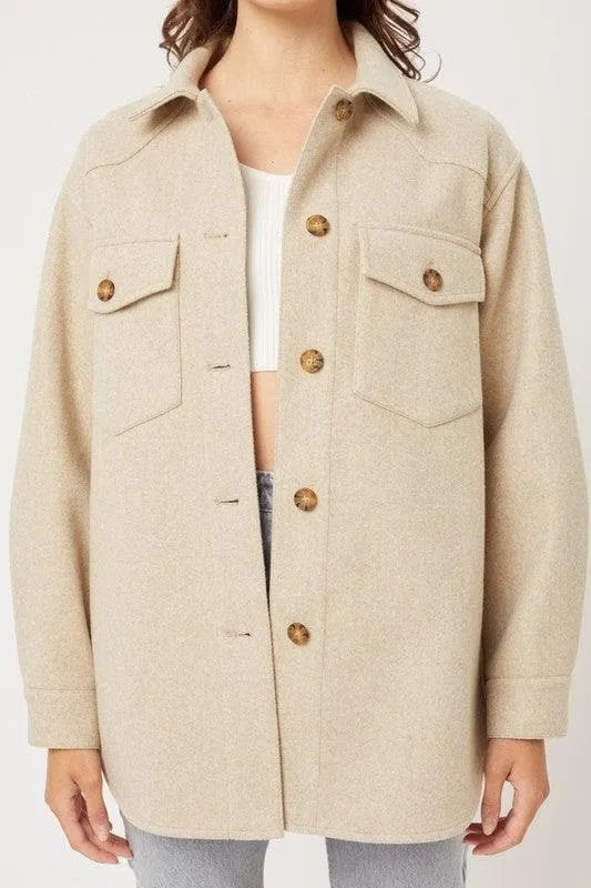 Love Tree JQ Fleece Oversized Shacket