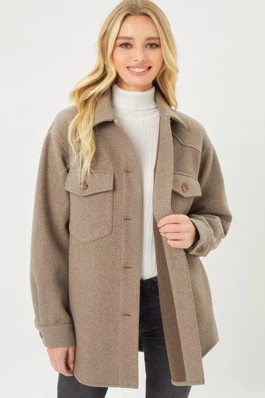 Love Tree JQ Fleece Oversized Shacket