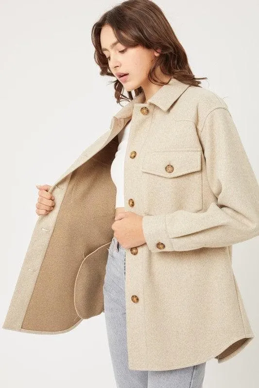 Love Tree JQ Fleece Oversized Shacket