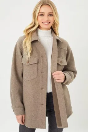 Love Tree JQ Fleece Oversized Shacket