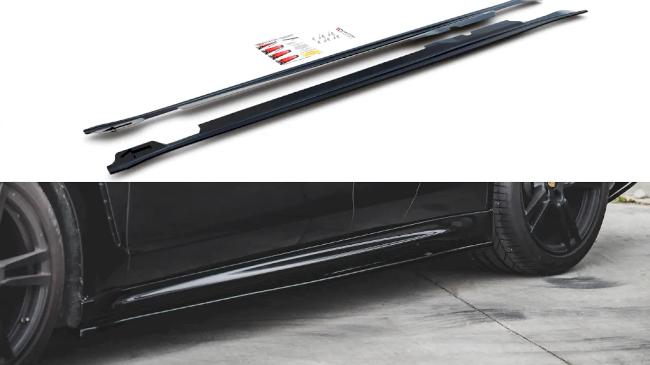Maxton Design - SIDE SKIRTS DIFFUSERS V2 PORSCHE PANAMERA TURBO 970 FACELIFT (2013-2016)