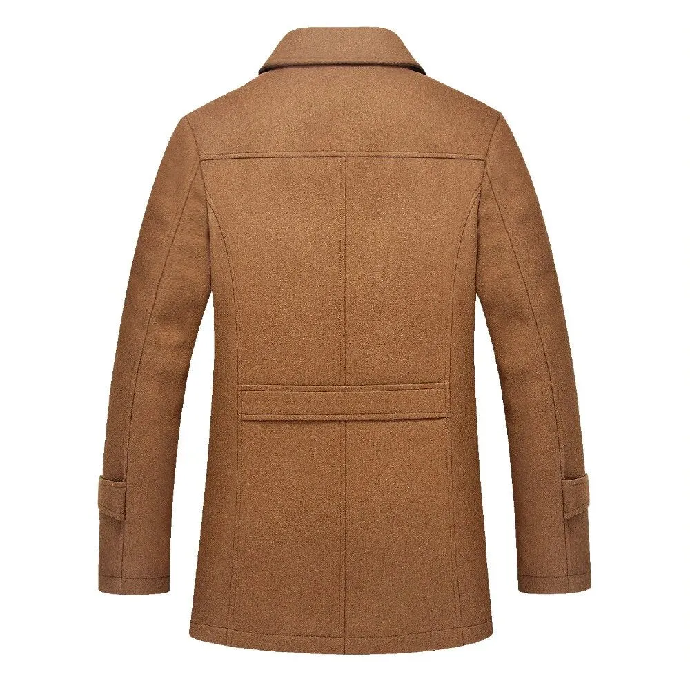 Men's Autumn/Winter Casual Warm Woolen Slim Fit Coat