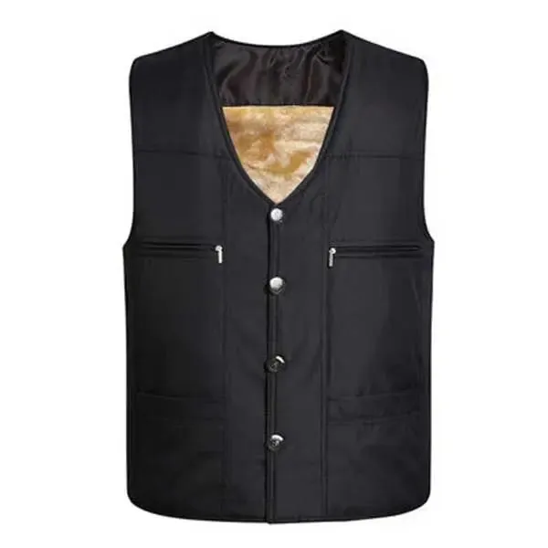 Men's Black Fleece Vest Winter Sleeveless Outerwear Warm Fleece Liner Vests Plus Size 2Xl 3Xl 4Xl Soft Warm Brand Hot Sale