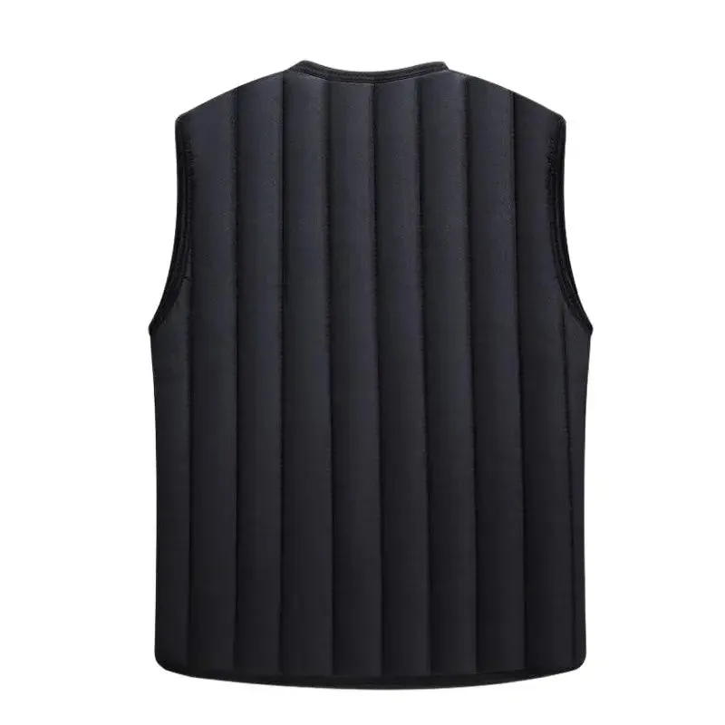 Men's Black Fleece Vest Winter Sleeveless Outerwear Warm Fleece Liner Vests Plus Size 2Xl 3Xl 4Xl Soft Warm Brand Hot Sale