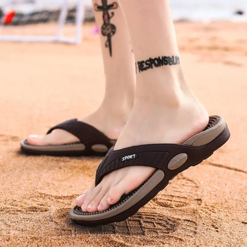 Men's casual slip on clip toe beach sanals