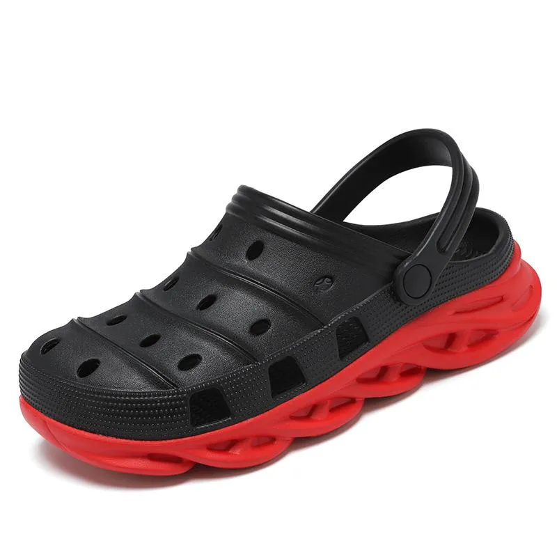 Men's closed toe hollow slip on beach sandals antiskid comfy walking water shoes