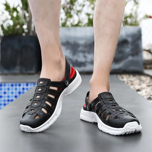 Men's fashion closed toe hollow water shoes