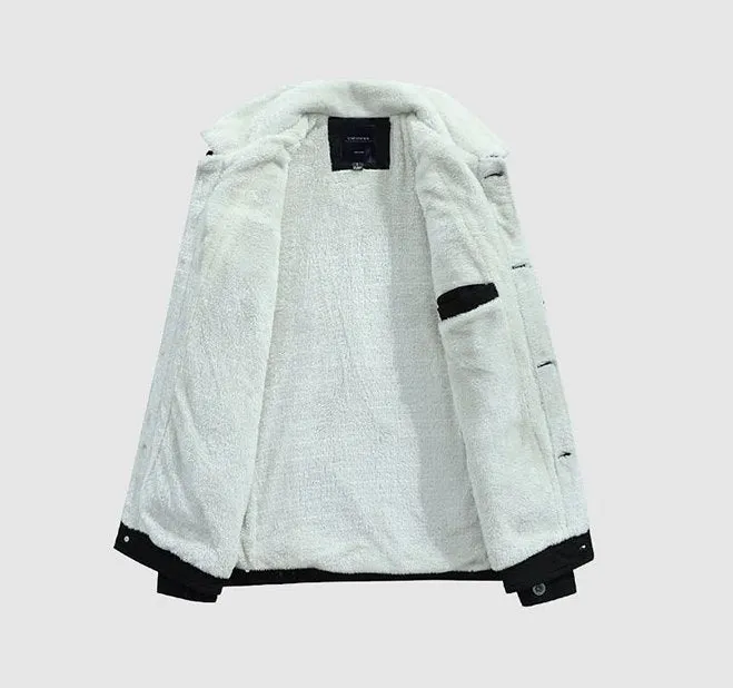 Men's Winter Casual Warm Cotton Jacket With Velvet Lining