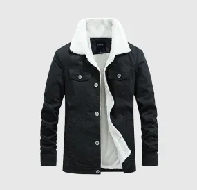 Men's Winter Casual Warm Cotton Jacket With Velvet Lining