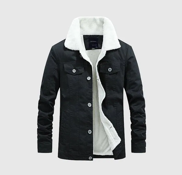 Men's Winter Casual Warm Cotton Jacket With Velvet Lining
