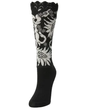 Natori Scalloped Feathers Wool-blend Bootie Toppers