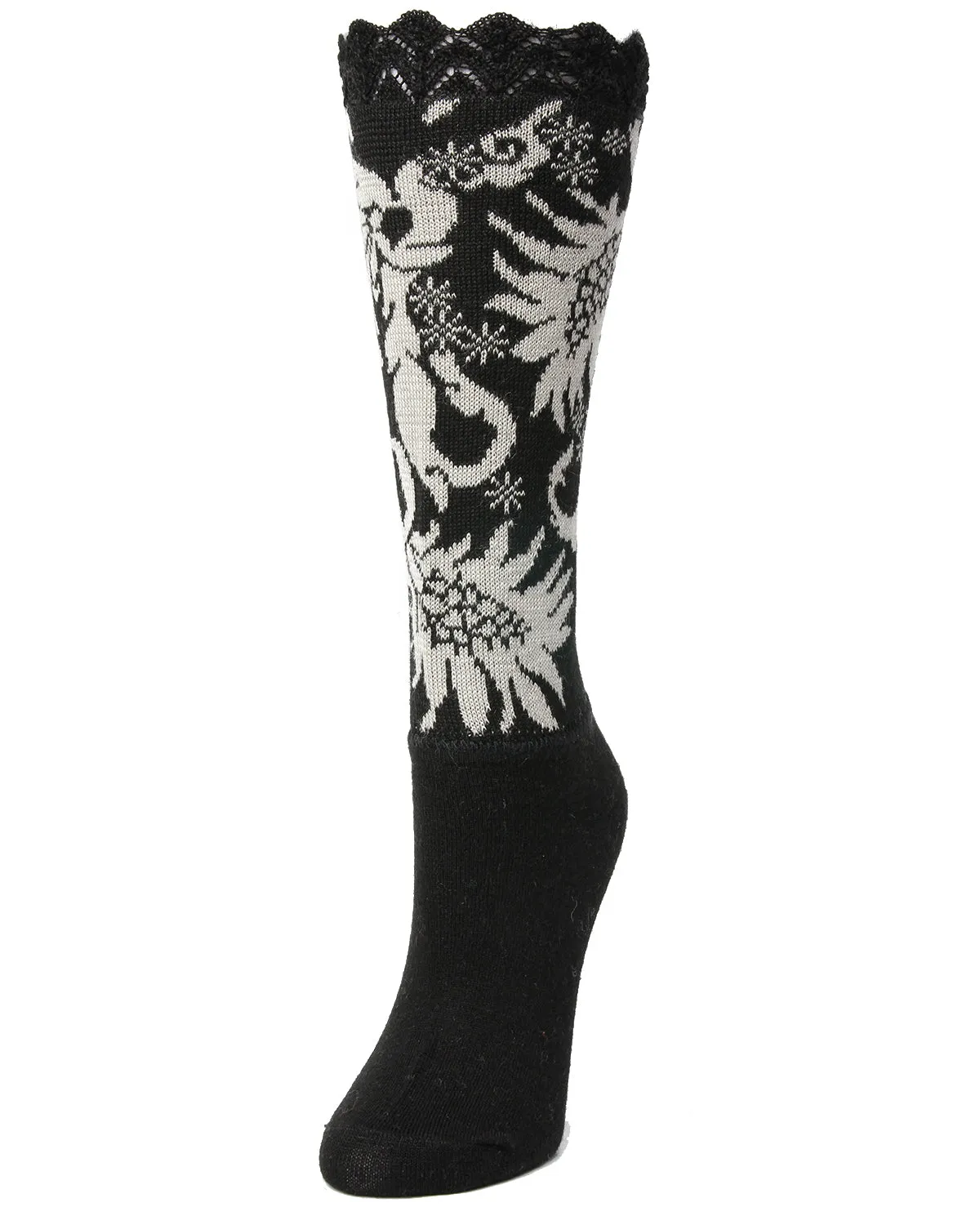 Natori Scalloped Feathers Wool-blend Bootie Toppers