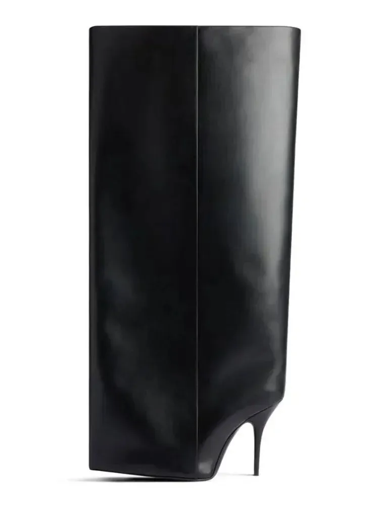 New Designer Slender High Heels Knee-High Women's Boots - Fashion Walk Party Boots for Large Mid-Size Women – Autumn and Winter