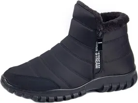 NEW Retails $65 GODARM Sz 11 Winter Boots for Men Zip Warm Plush Ankle Boots Flat Non Slip Wear-Resistant Fashion Leisure Snow Boots Shoes Daily Sz 11, Black
