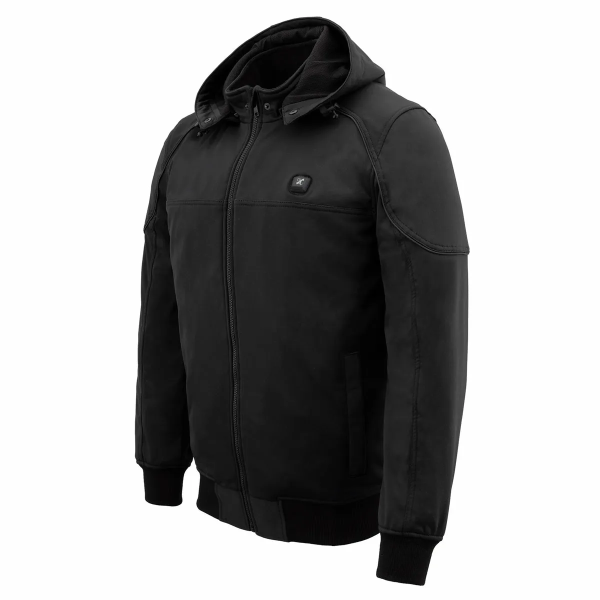 Nexgen Heat MPM1761SET Mens Black 'Heated' Soft Shell Racing Style Motorcycle Heated Jacket for Riding w/ Battery