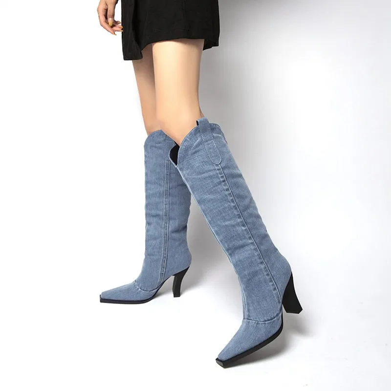 Oklahoma Denim High Boots