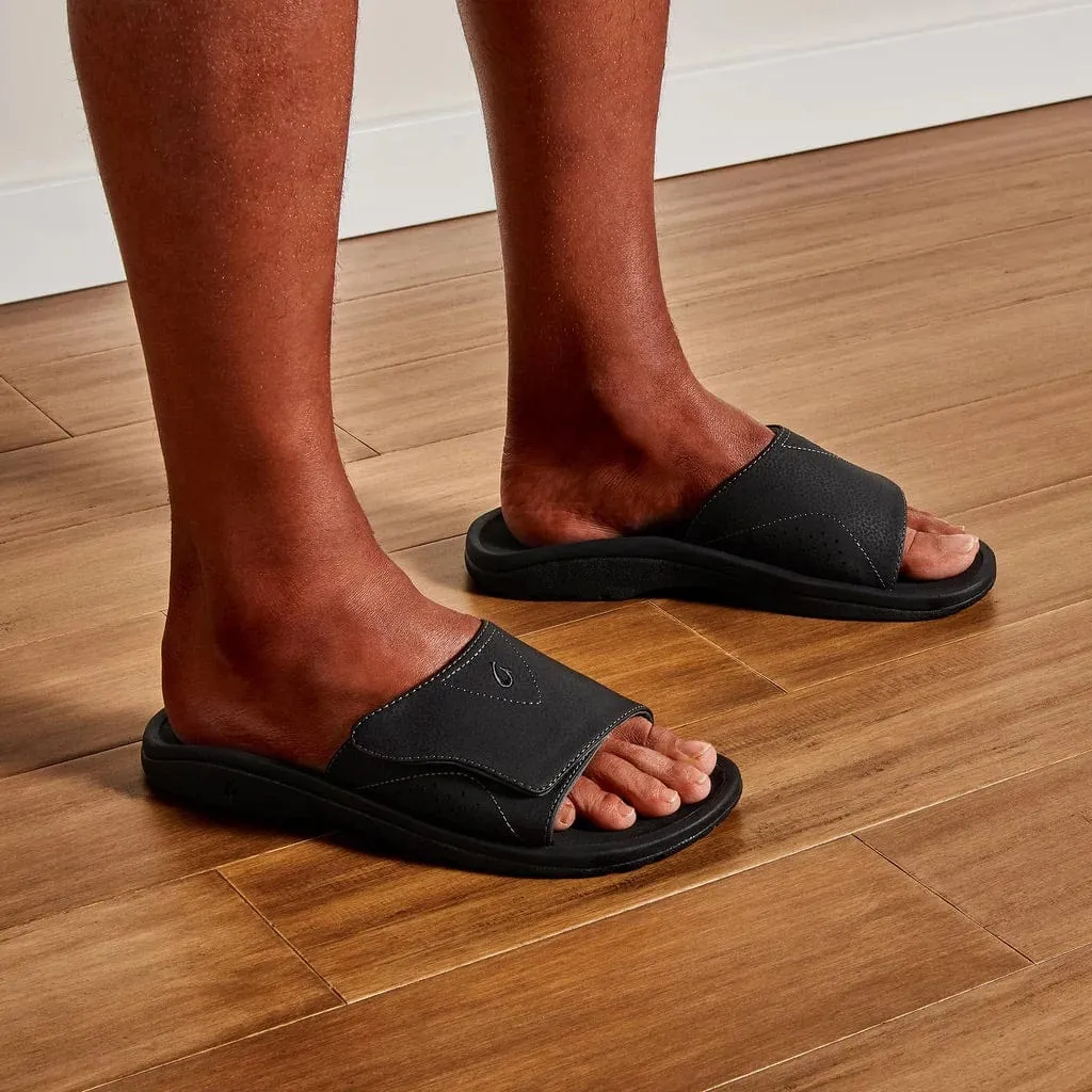 OluKai Men's Nalu Slides- Black
