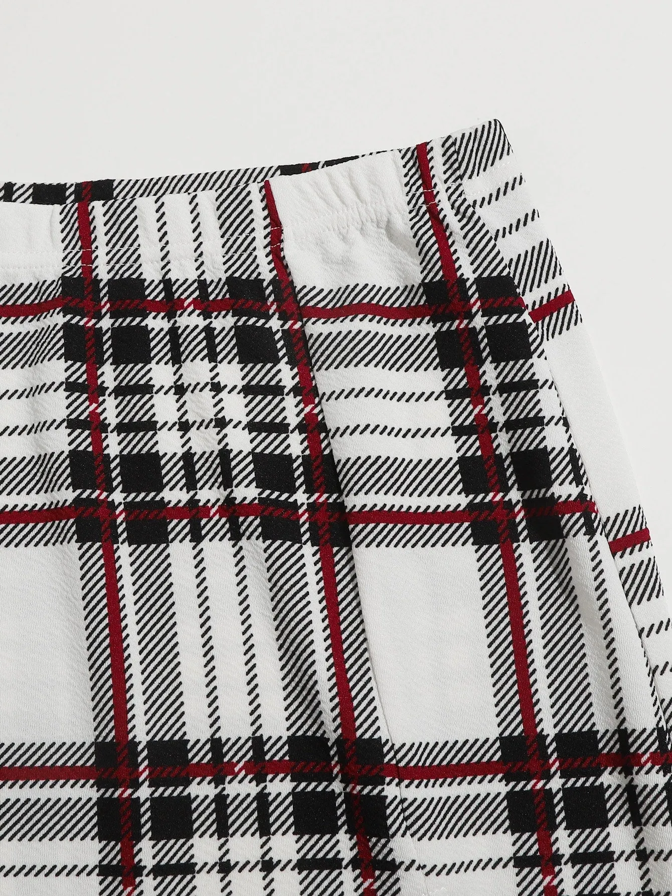 Plaid Split Short Plus Size Skirt