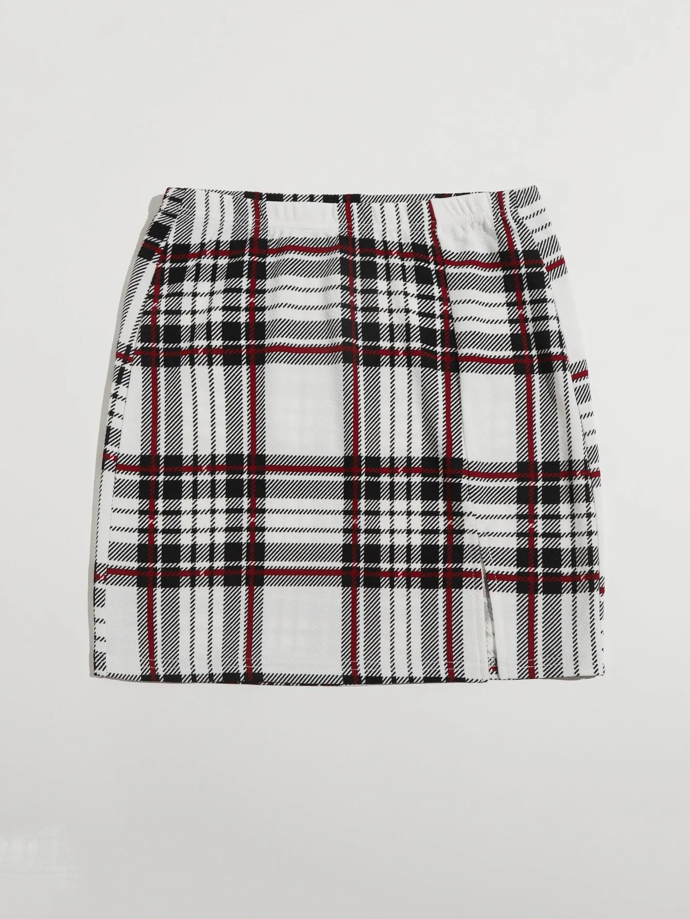 Plaid Split Short Plus Size Skirt