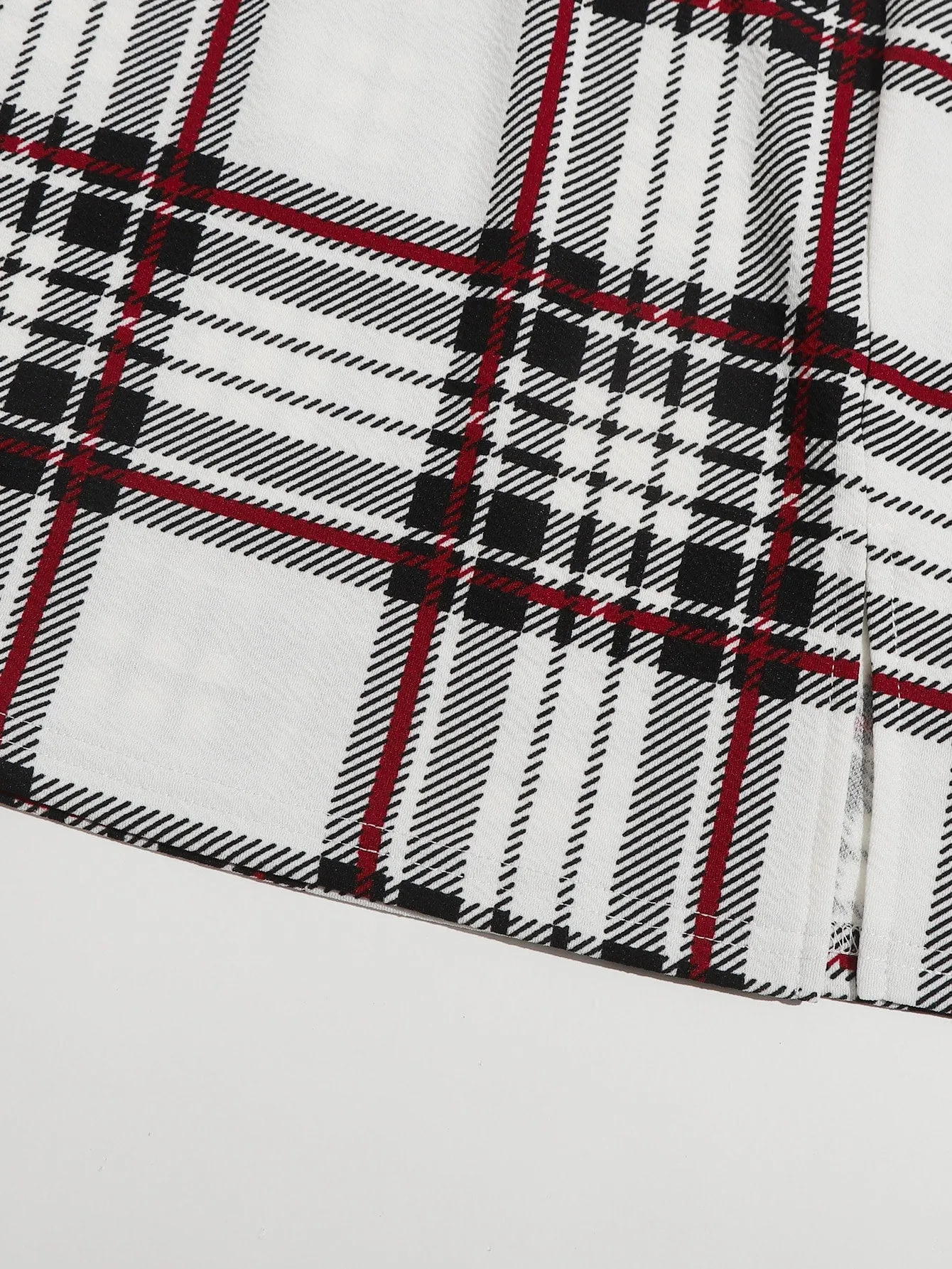 Plaid Split Short Plus Size Skirt