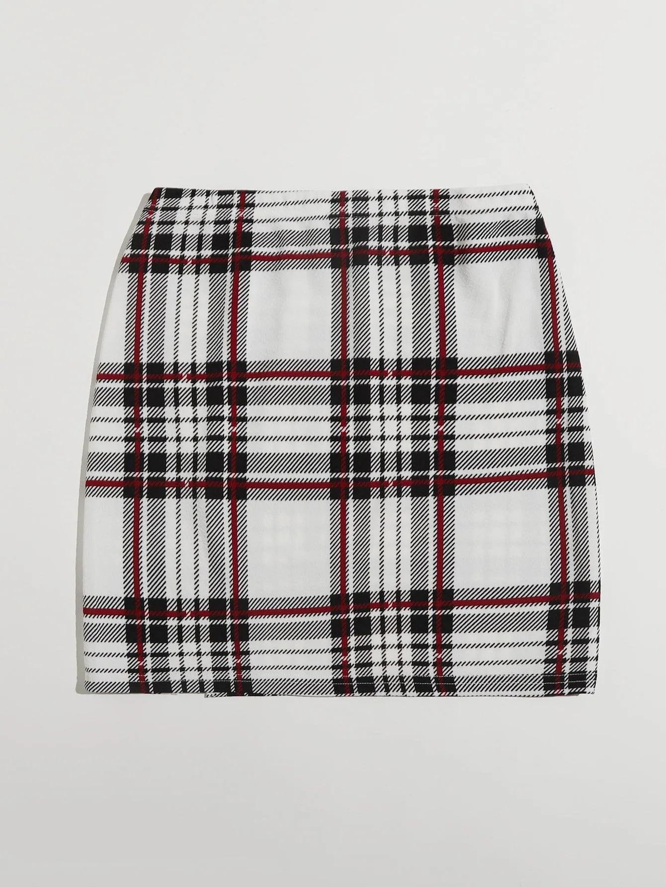 Plaid Split Short Plus Size Skirt