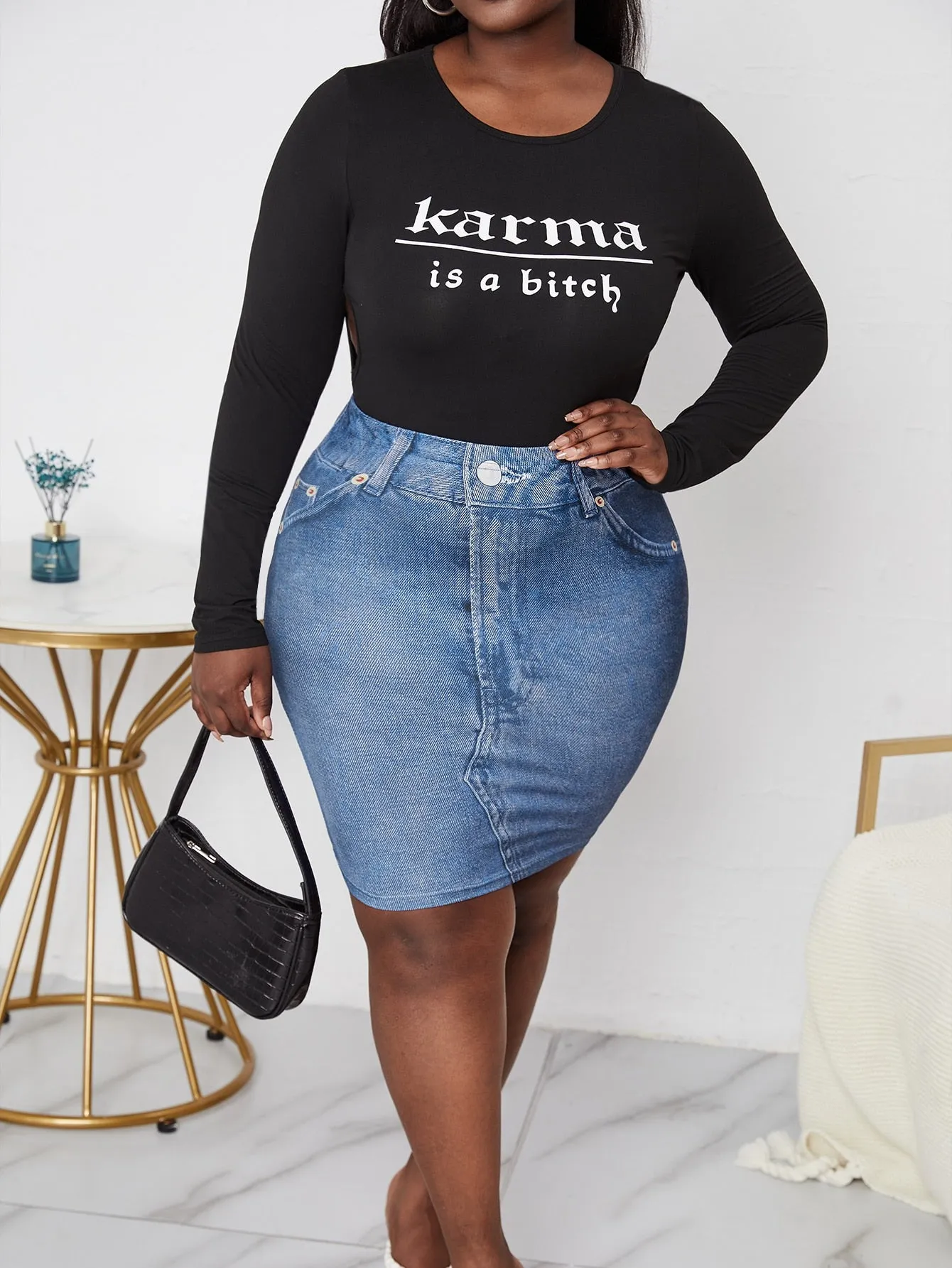 Plain Short Plus Size Skirtss