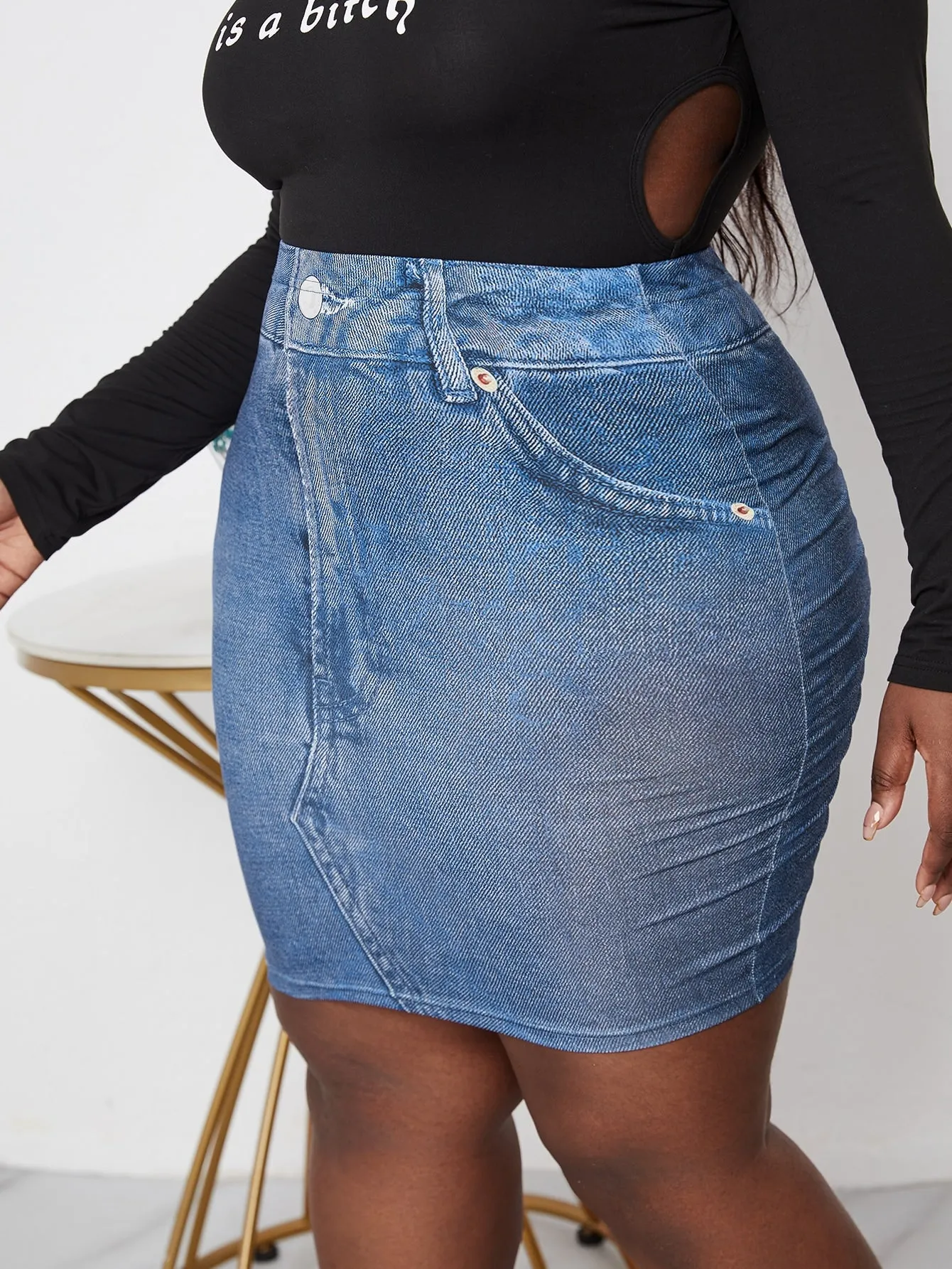 Plain Short Plus Size Skirtss