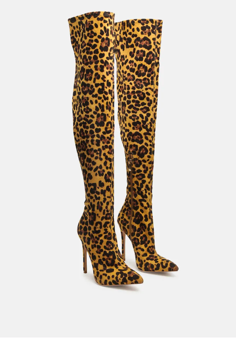 pokey suede over the knee block heeled boots