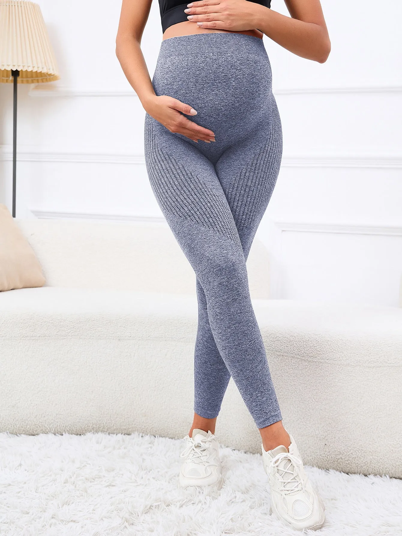 Pregnant Women's High-Waisted Supportive and Stretchy Maternity Leggings