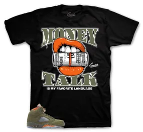 Retro 5 Olive Money Talk Shirt